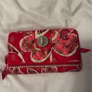Large Red Paisley Phone Wallet